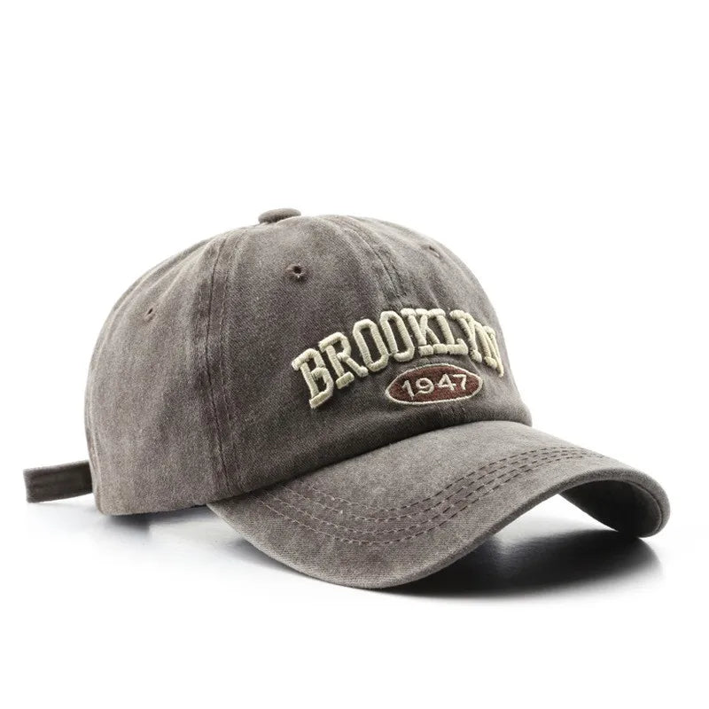 Casquette Baseball Brooklyn Alphabet Coton - Style Cowboy Ajustable Unisexe Outdoor
