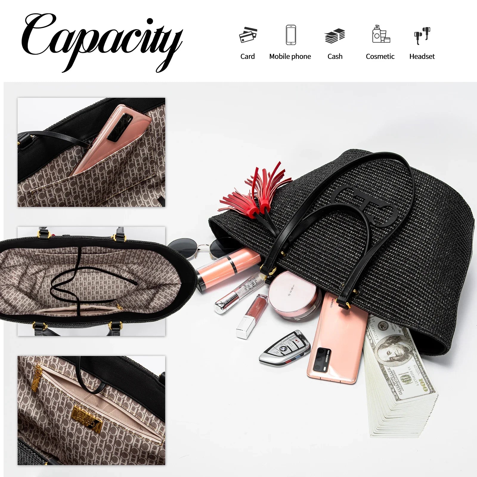 Sac Tote Femme CHCH 2024 Vacances Plage - Shopping Main Bucket Bag