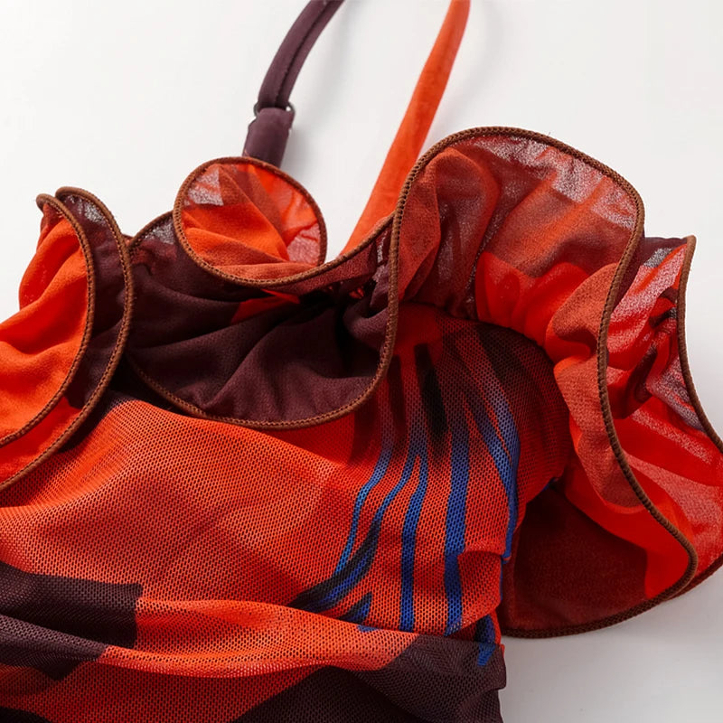 Bikini Femme Sexy Push-Up Imprimé Lily - Maillot de Bain avec ou sans Jupe Plage