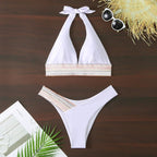 Bikini sexy 2026 para mujer, estilo halter, tanga y cintura alta - Traje de baño brasileño de dos piezas