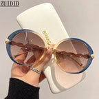 Lunettes de Soleil Femme Rondes Oversize — Luxury Vintage Fashion UV400