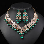 Conjunto de collar y pendientes de cristal - Elegante conjunto de boda