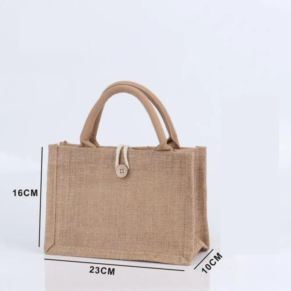 Sac Tote Lin Toile de Jute Femme Plage Écologique - Shopping Épaule Tailles Multiples