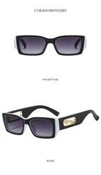 Lunettes de Soleil Rectangulaires Petites Unisexe — Vintage UV400 Travel