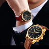 Montre Homme Quartz Cuir Chronographe — Fashion Sport Élégant