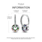 Pendientes de aro con cristales en plata de ley 925: un diseño elegante para mujer.