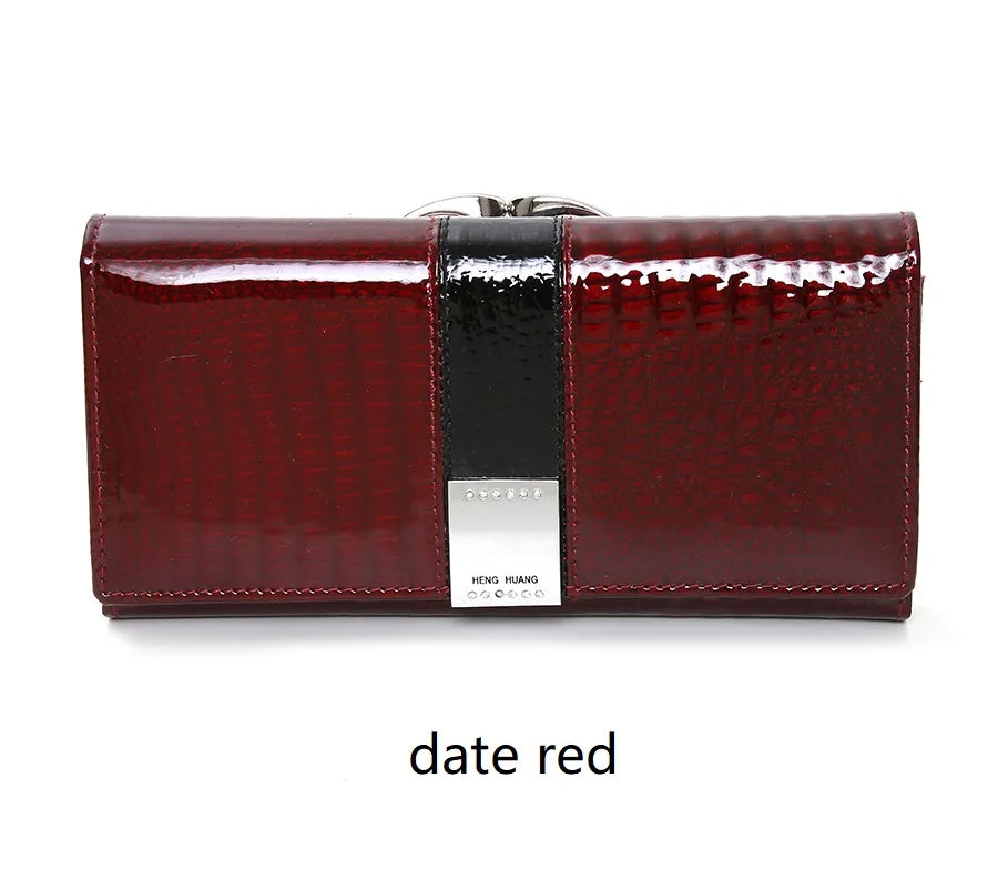 Cartera de mujer de piel de cocodrilo de lujo – Clutch largo premium FuturaTrend