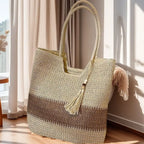 Sac de Plage Tote Tressé Femme — Grande Capacité Été FuturaTrend