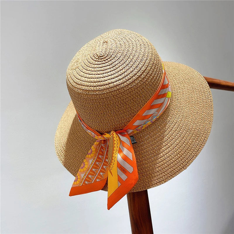 Seidenbandana mit floralem Wellenmuster - Luxus Haaraccessoire