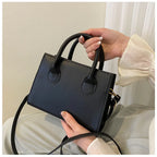 Bolso Negro Elegante — Doble Asa Bandolera Retro FuturaTrend