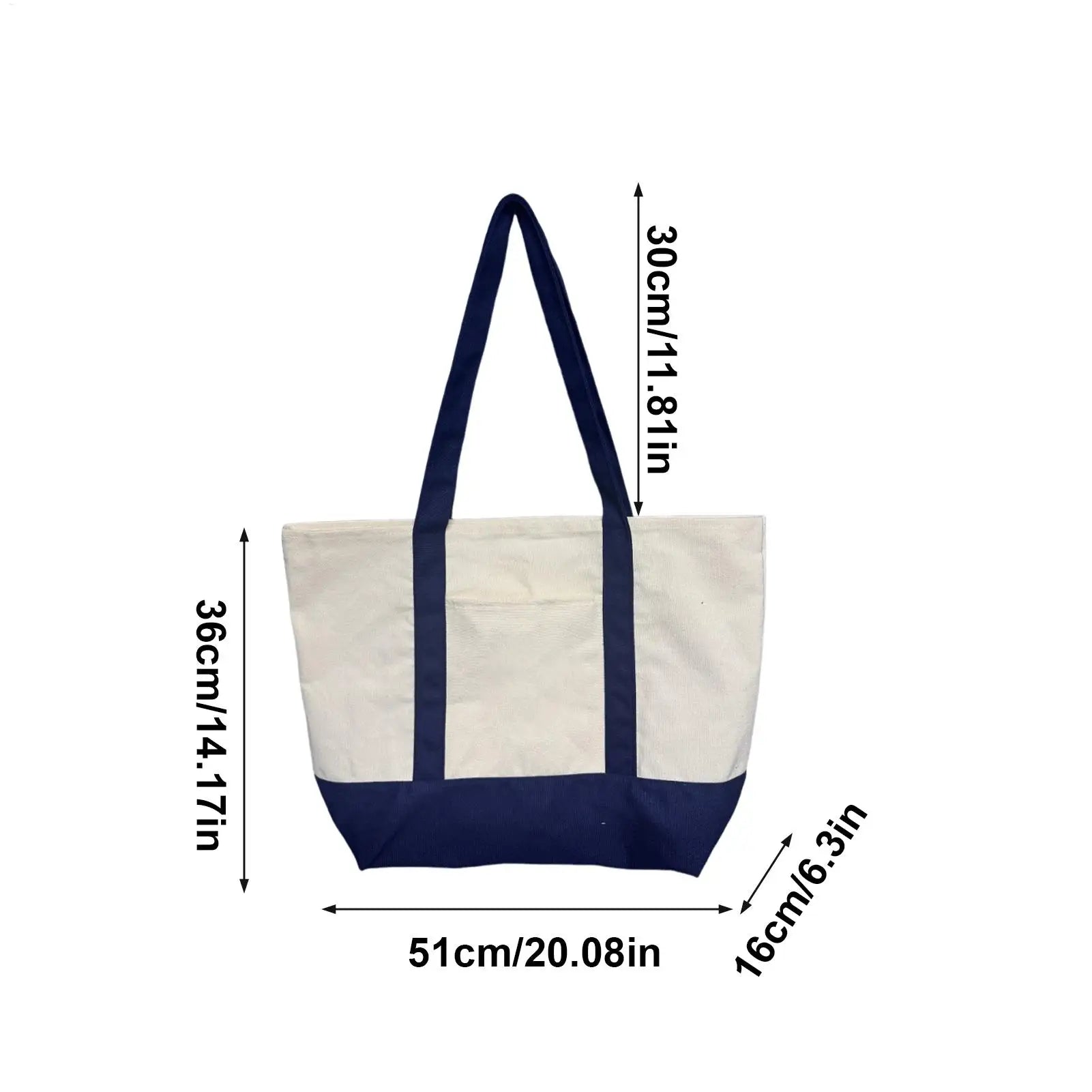 Grand Sac Tote Canvas Femme Réutilisable - Broderie Plage Voyage Gym Shopping