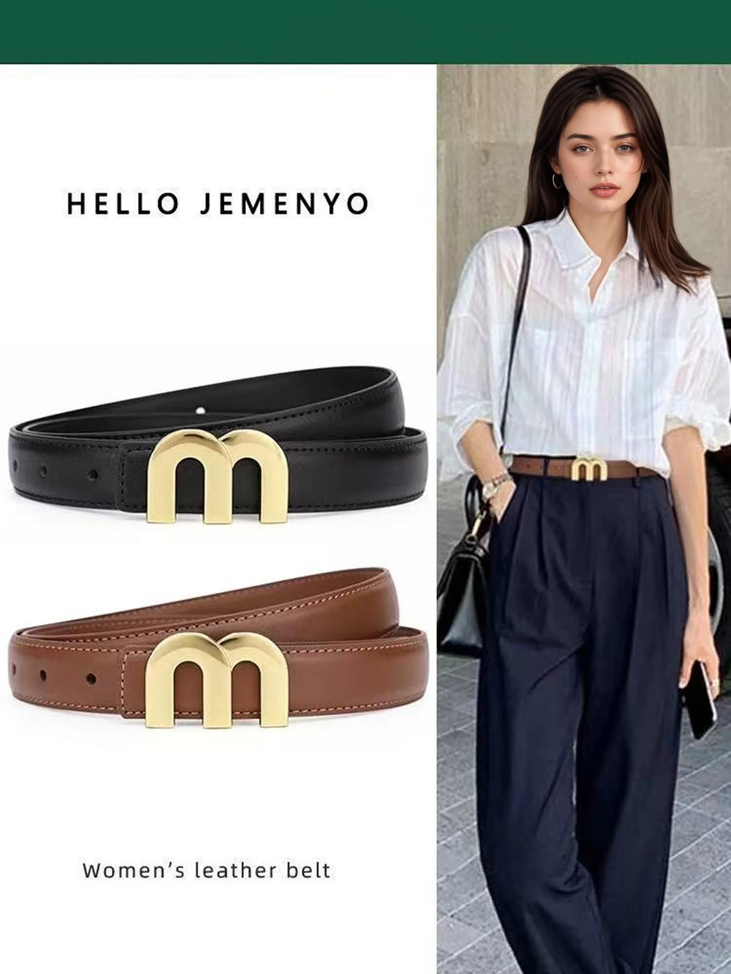 Ceinture Femme Cuir Boucle Dorée — Élégante Polyvalente FuturaTrend