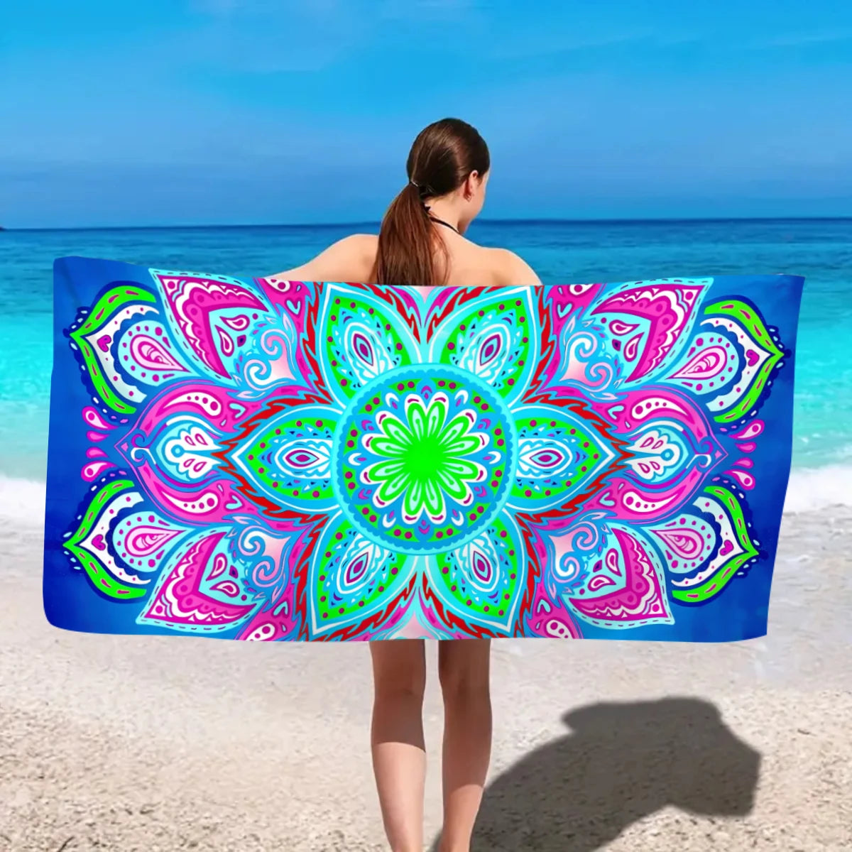 Serviette de Plage Bohème Microfibre - Séchage Rapide Multifonction Voyage