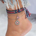 Bohemian Beaded Anklet - Embroidered Foot Jewelry