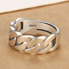 Minimalist 925 Sterling Silver Moon Ring — Handmade Couple Set