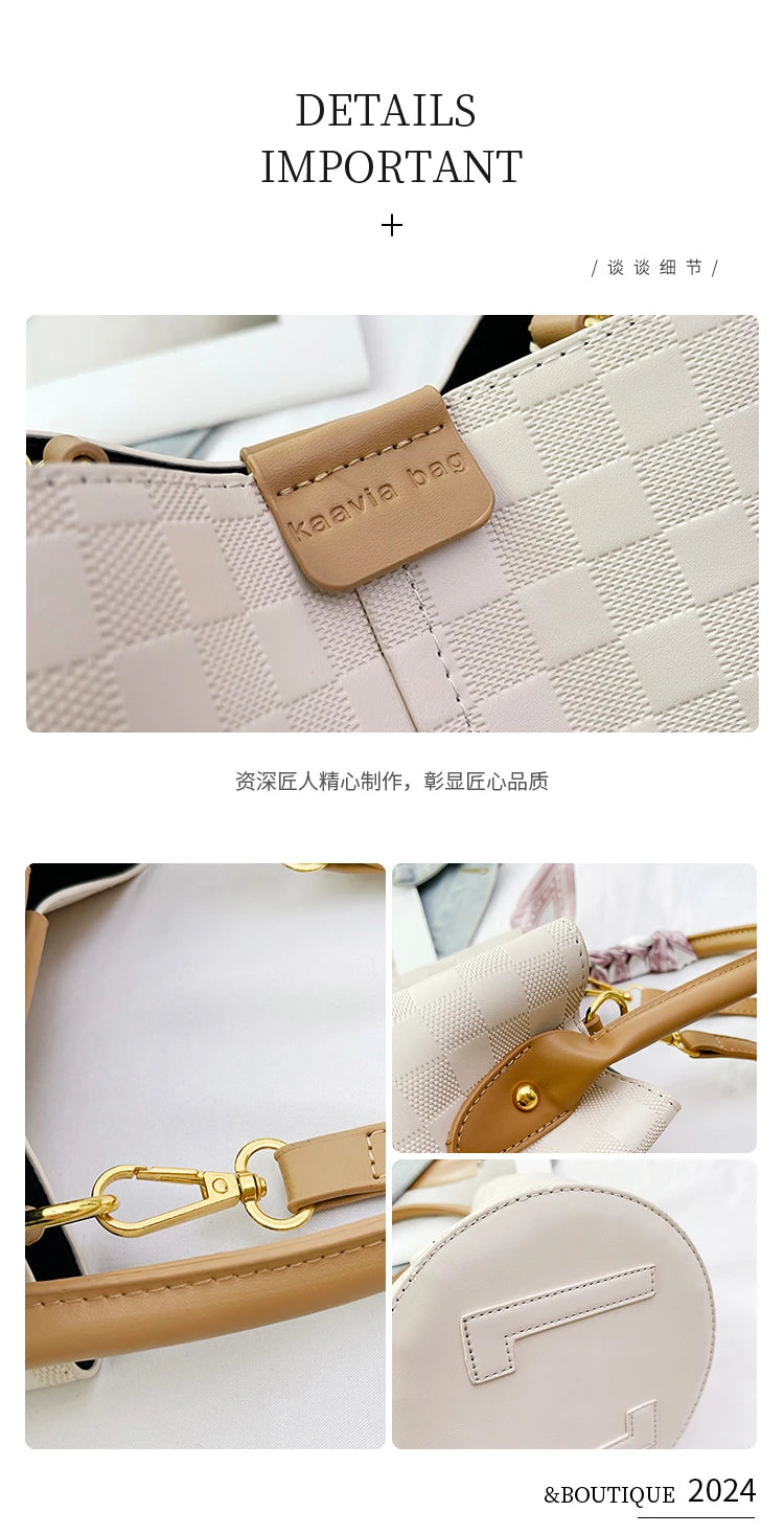 Bolso de hombro de cuero para mujer - Tote grande clásico de lujo