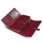 Cartera de Piel Encerada para Mujer RFID — Cartera de Mano Retro Multifunción FuturaTrend