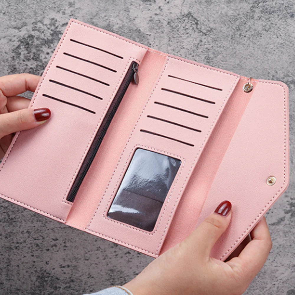 Billetera de mujer de cuero larga - Clutch tarjetero multifunción FuturaTrend