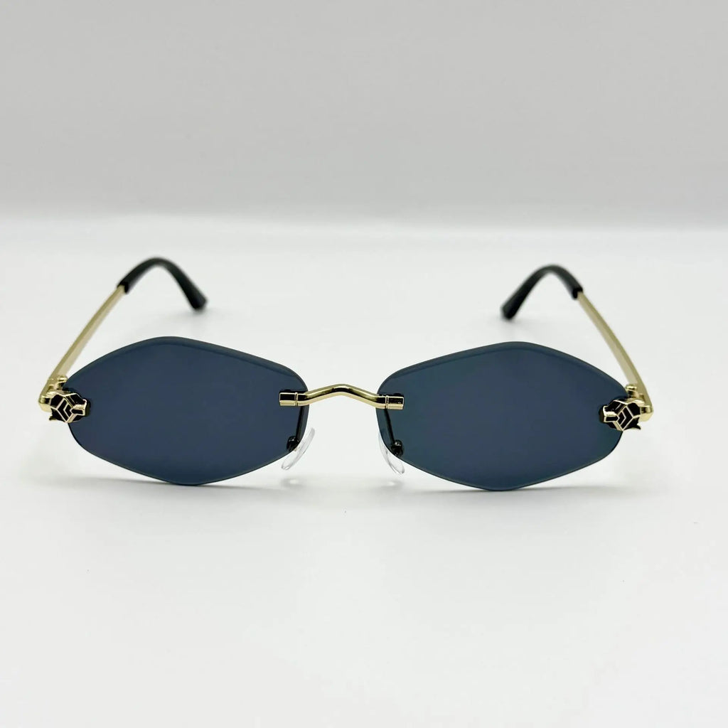 Luxury Polygonal Women's Sunglasses — Elegant Metal Rhombus UV400