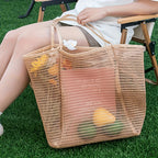 Sac de Plage Tote Canvas Rayé Grande Capacité — Épaule Shopping Femme FuturaTrend