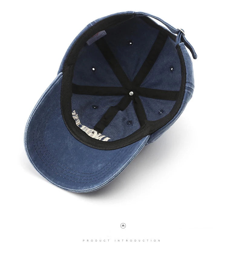 Casquette Baseball Coton Brodée Fashion - Snapback Rétro Ajustable Unisexe Casual
