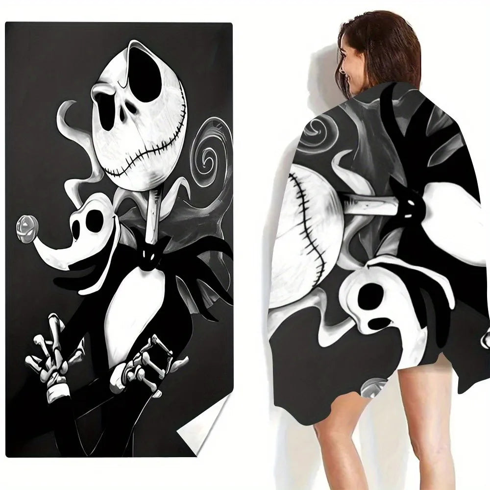 Serviette de Plage L'Étrange Noël de Mr Jack Disney - Microfibre Absorption Rapide Voyage