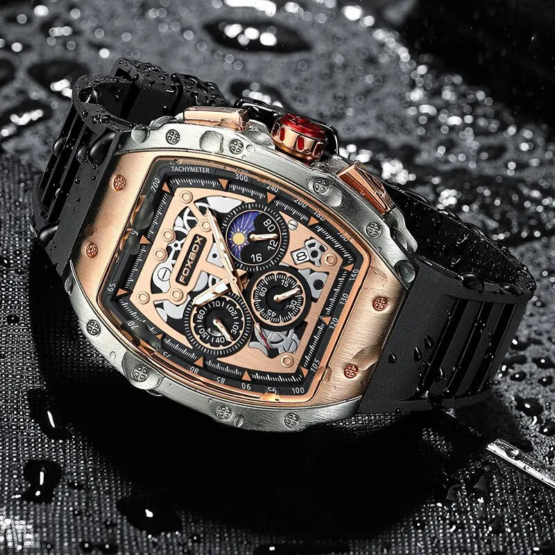 Montre Homme Sport Chronographe Waterproof — Quartz Multifonction 3ATM