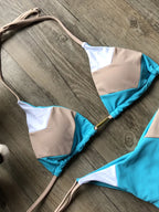 Bikini Sexy Multicolore Push-Up Femme - Maillot de Bain Côtelé Brésilien Deux Pièces