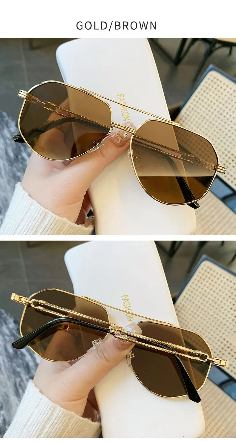 Lunettes de Soleil Aviateur Vintage — Designer Luxury UV400 Unisexe
