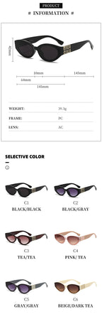 Unisex Glamour Sonnenbrille Oval - Minimalistische Mode UV400