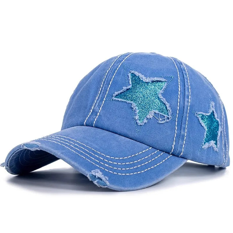 Casquette Baseball Femme Ajustable Trou Queue de Cheval - Trucker Cap Brodée Coton