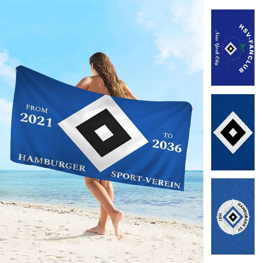 Serviette de Plage Hamburger SV Microfibre Colorée - Séchage Rapide Yoga Spa Gym Piscine