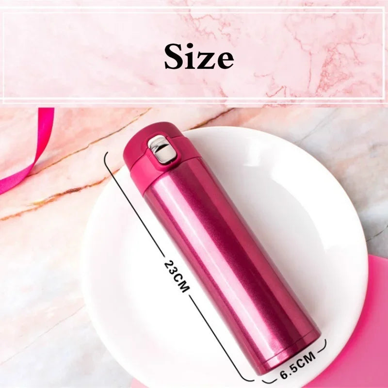 NNEOBA 500ml Vacuum Flask Rose Red-1