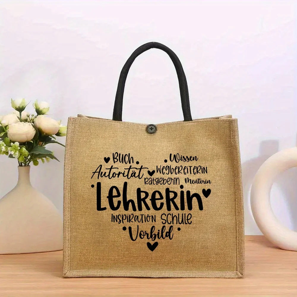 Sac Tote Lin Léger Chic Plage Voyage Shopping - Cadeau Écologique Réutilisable