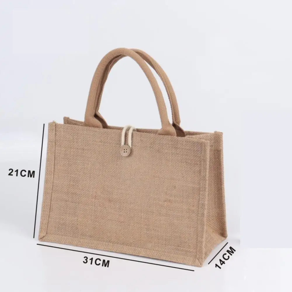 Sac Tote Lin Toile de Jute Femme Plage Écologique - Shopping Épaule Tailles Multiples