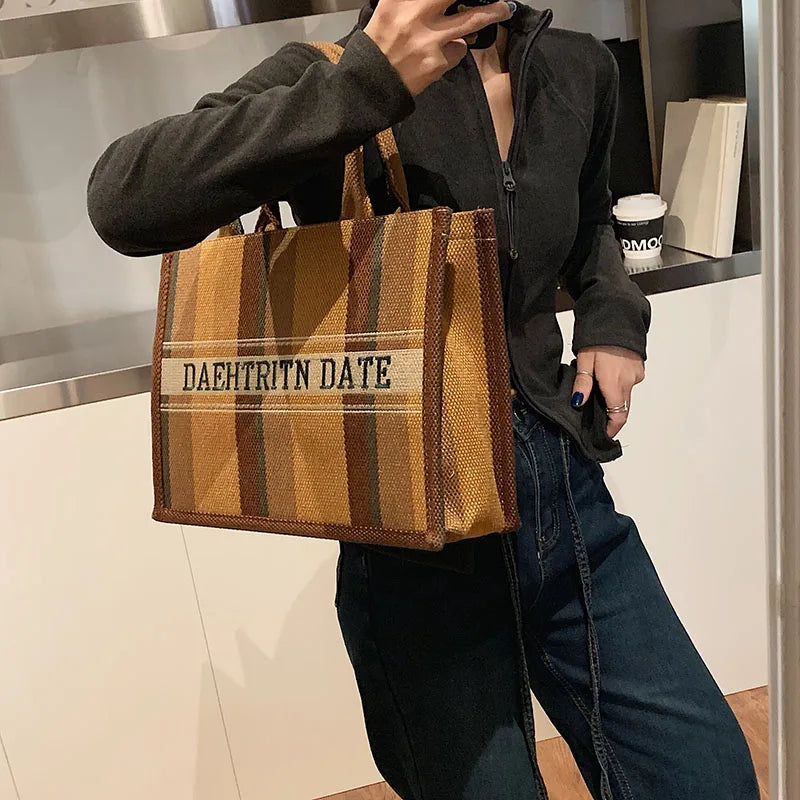 Sac de Plage Boho Fashion Grande Capacité - Tote Canvas Designer Été 2025