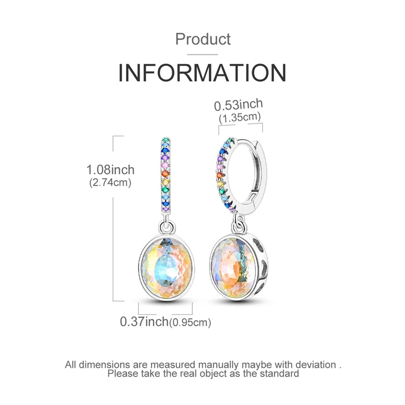 Boucles d'Oreilles Créoles Argent 925 Cristal - Design Élégant Femme