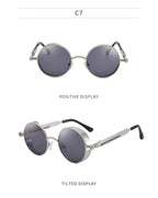 Lunettes de Soleil Steampunk Rétro Gothique — Design Rond Vintage Unisexe UV400