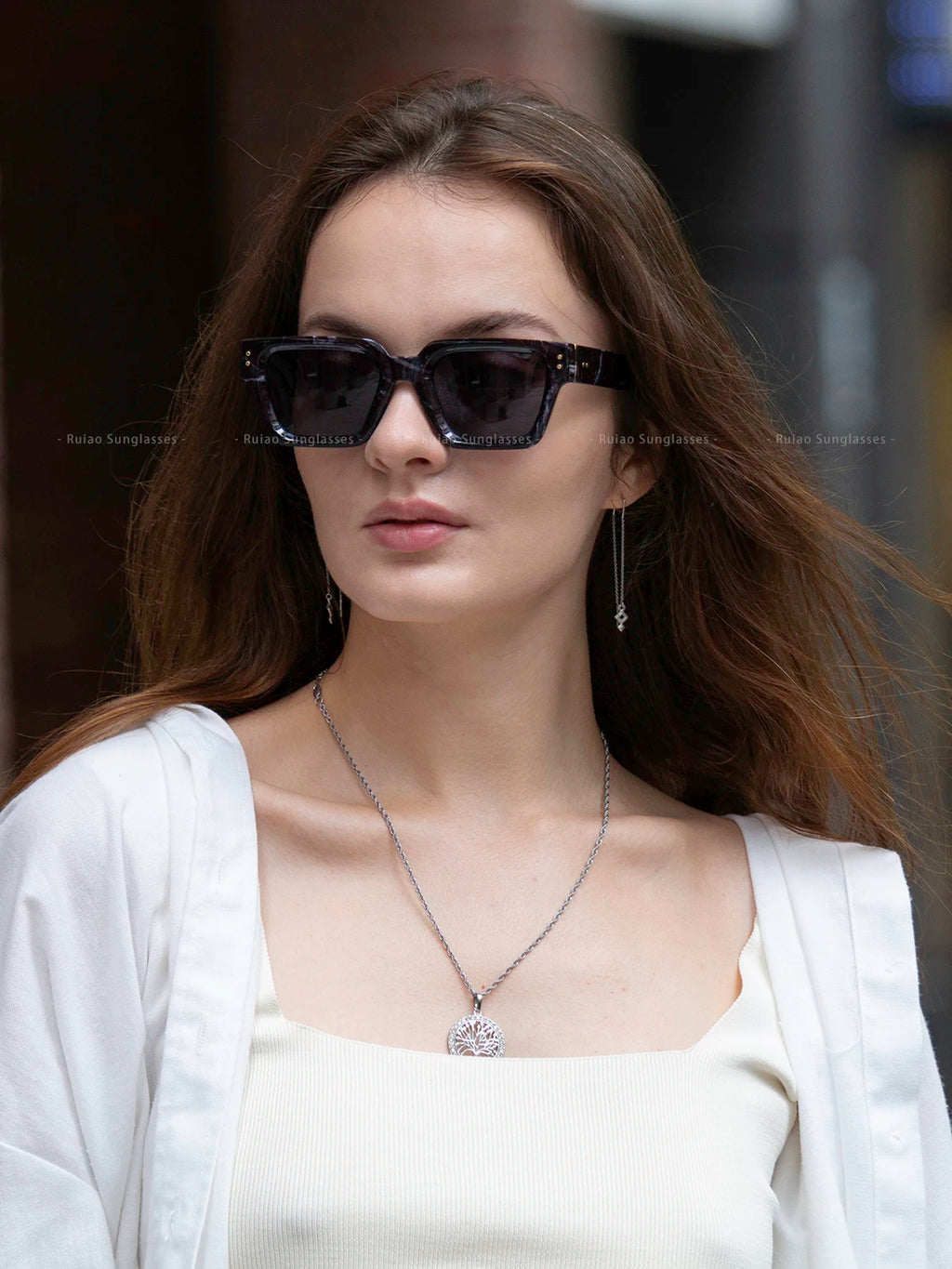 Lunettes de Soleil Carrées Homme Luxury Premium - Design Noir