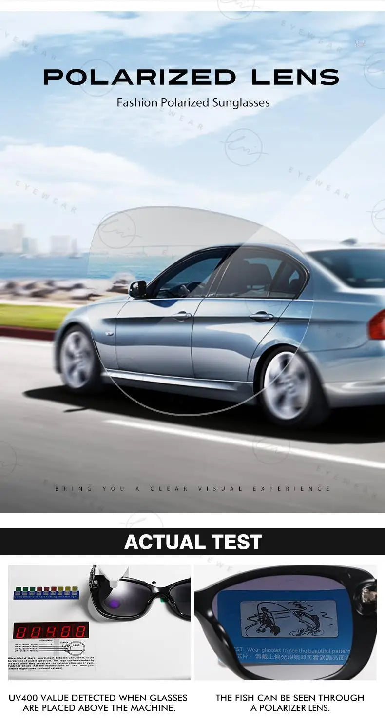 Lunettes de Soleil Femme LM Polarisées Carrées - UV400 Gradient Luxury 2024