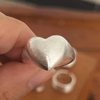Minimalist 925 Sterling Silver Moon Ring — Handmade Couple Set