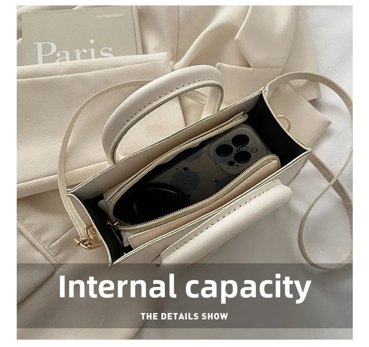 Bolso Negro Elegante — Doble Asa Bandolera Retro FuturaTrend