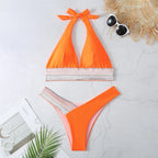 Bikini sexy 2026 para mujer, estilo halter, tanga y cintura alta - Traje de baño brasileño de dos piezas