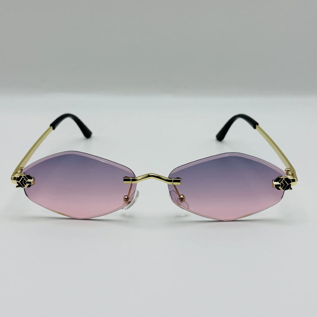 Luxury Polygonal Women's Sunglasses — Elegant Metal Rhombus UV400