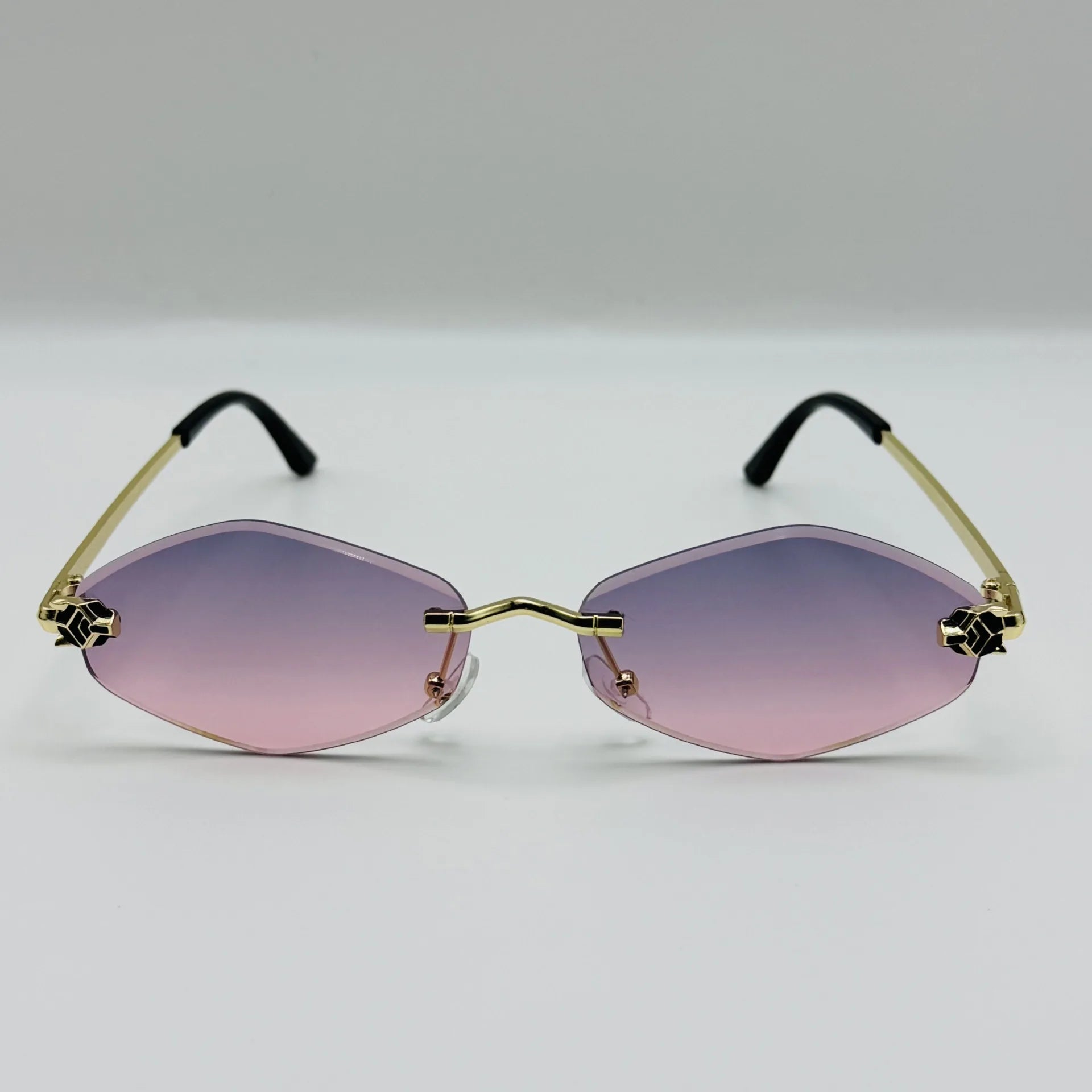 Luxury Polygonal Women's Sunglasses — Elegant Metal Rhombus UV400