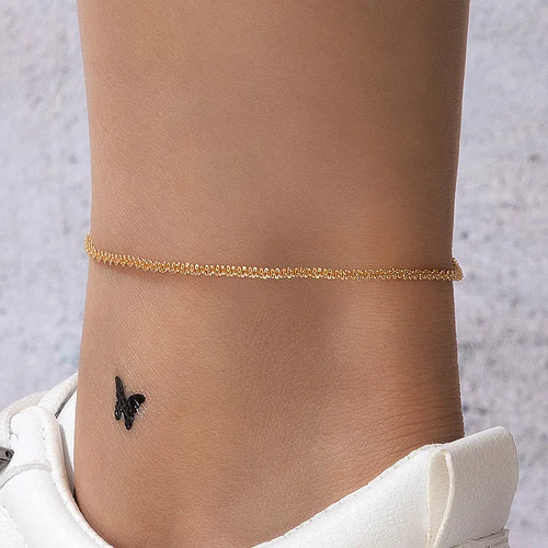 Tobillera de mariposa de cristal de lujo - Joyería para los pies