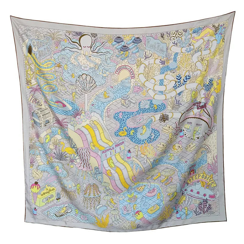100% Double-Sided Silk Square Scarf 35x35cm — Premium FuturaTrend