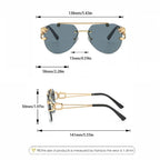 Lunettes de Soleil Femme Rimless Vintage Oversized — Luxury Fashion Élégantes