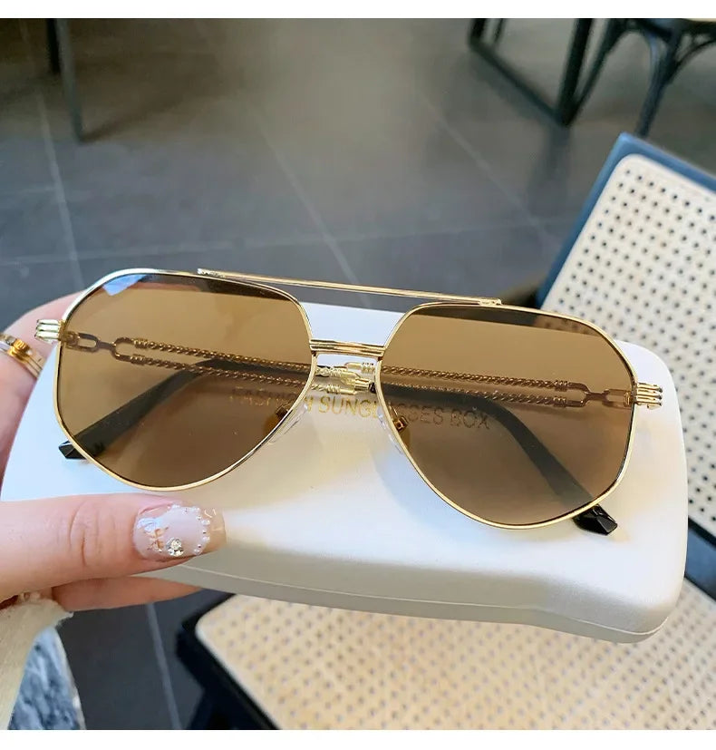 Lunettes de Soleil Aviateur Vintage — Designer Luxury UV400 Unisexe
