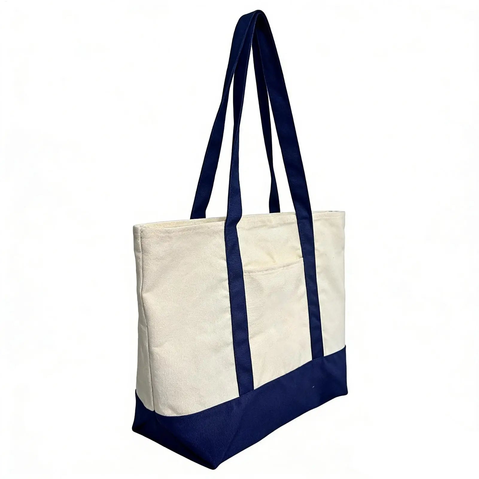 Grand Sac Tote Canvas Femme Réutilisable - Broderie Plage Voyage Gym Shopping